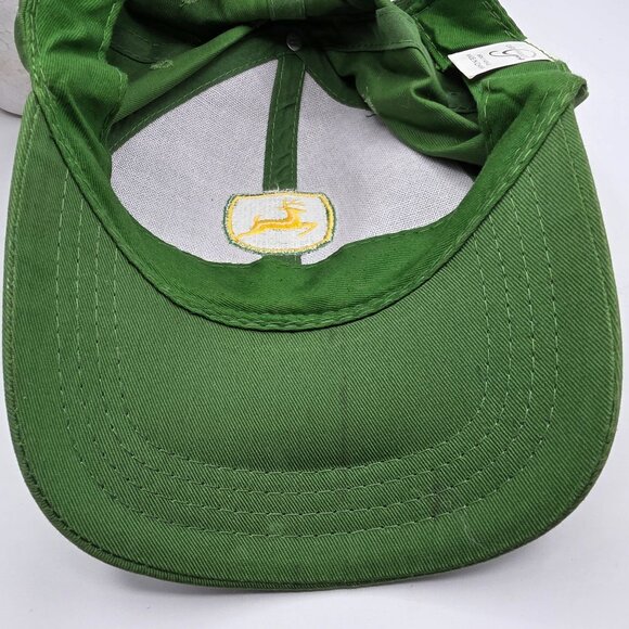 John Deere Snapback Hat Green Adjustable Embroidered Logo Adults One Size Cap - Picture 8 of 10